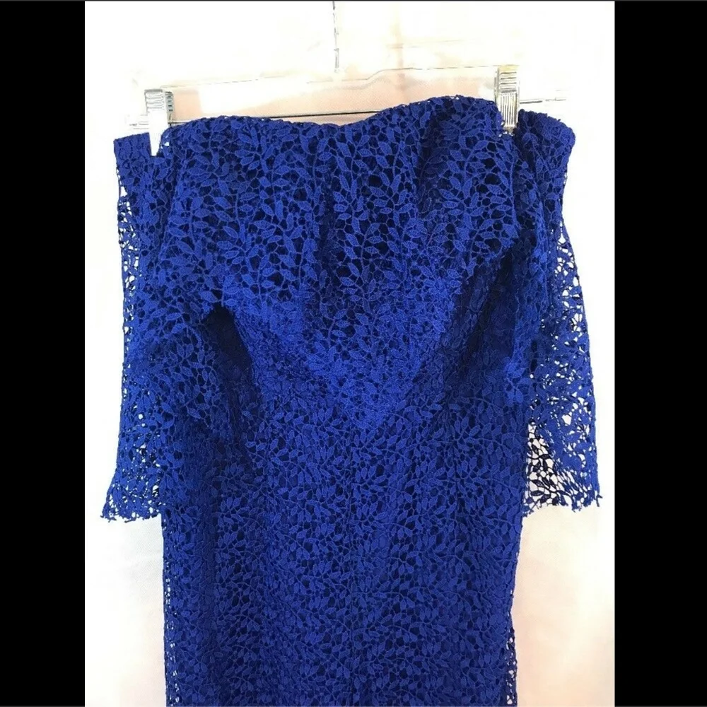 NEW Free People Lemoncello Lace Overlay Jumpsuit in Cobalt Blue‎ [SZ 6 ]